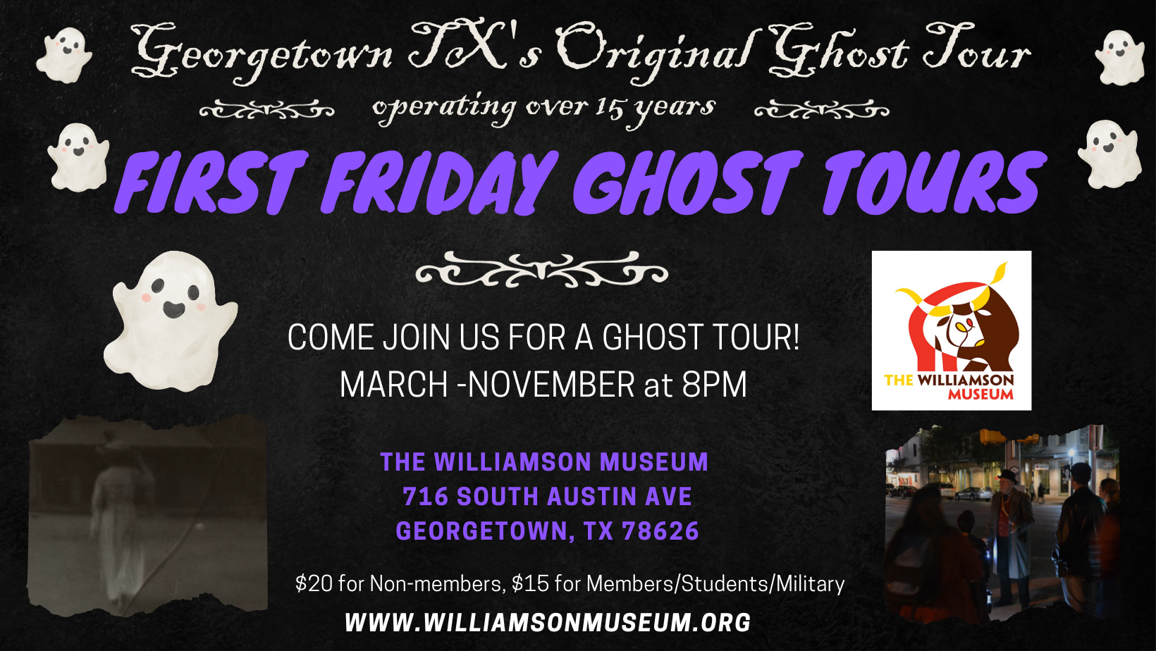 First Friday Ghost Tours 2024 Williamson Museum